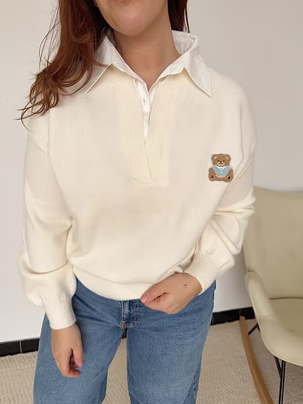 TEDDY DETAIL KNIT
