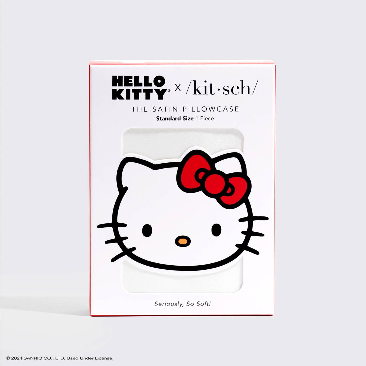 Hello Kitty x Kitsch kussensloop - effen ivoorkleur met Kitty strik