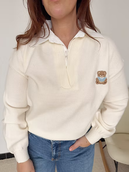 TEDDY DETAIL KNIT