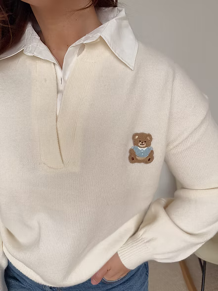 TEDDY DETAIL KNIT